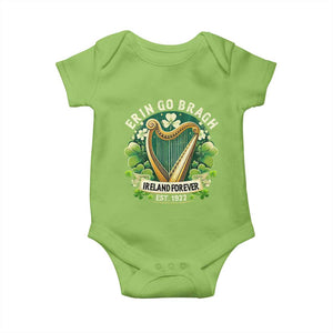 Irish Pride Baby Onesie Ireland Forever Erin Go Bragh Est 1922 Harp Shamrock TS11 Lime Print Your Wear