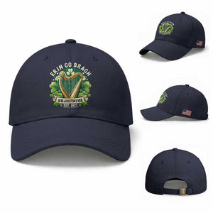 Irish Pride Baseball Cap Ireland Forever Erin Go Bragh Est 1922 Harp Shamrock TS11 Baseball Cap Universal Fit Navy Print Your Wear