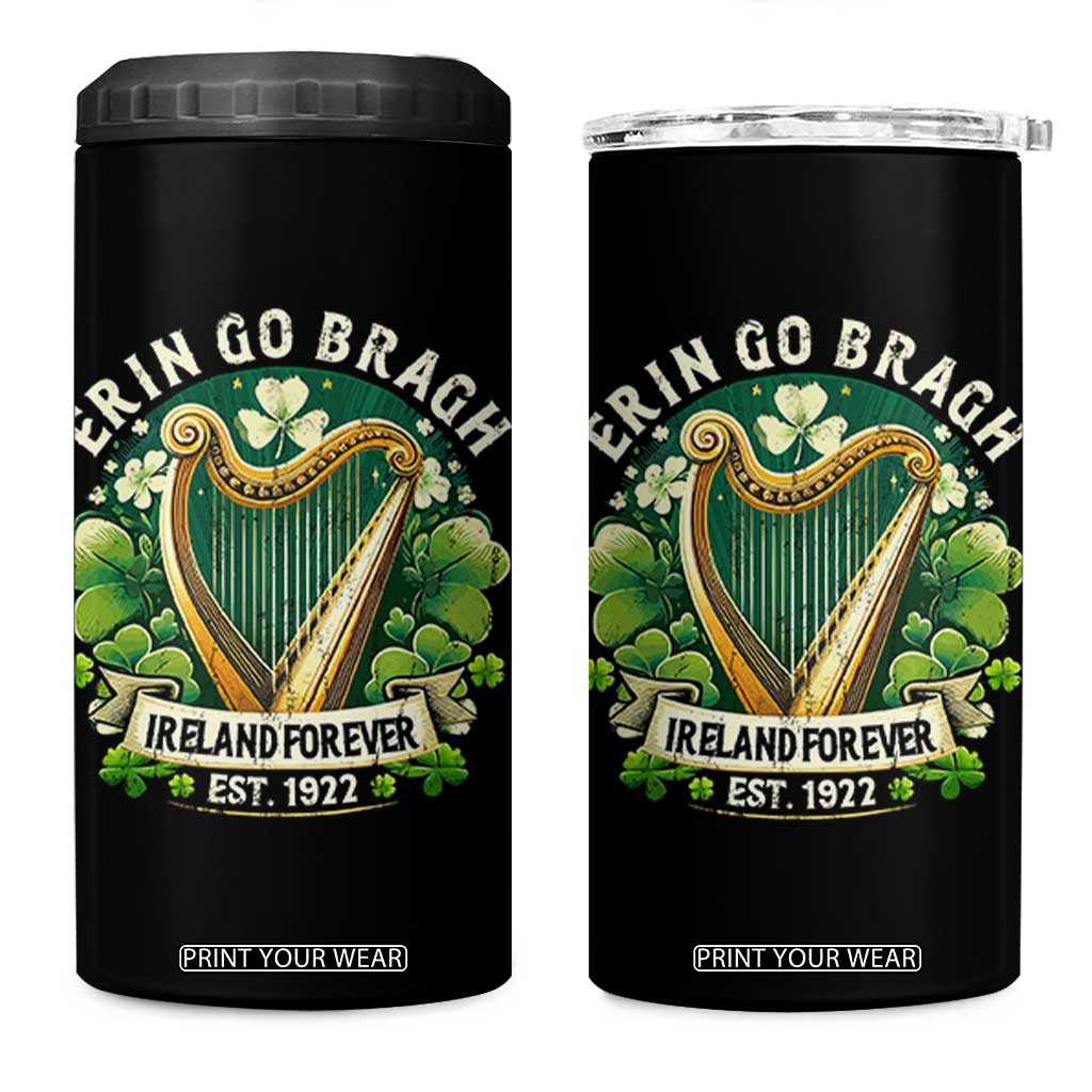Irish Pride 4 in 1 Can Cooler Tumbler Ireland Forever Erin Go Bragh Est 1922 Harp Shamrock TS11 One Size: 16 oz Black Print Your Wear