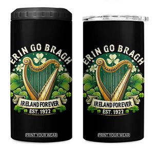 Irish Pride 4 in 1 Can Cooler Tumbler Ireland Forever Erin Go Bragh Est 1922 Harp Shamrock TS11 One Size: 16 oz Black Print Your Wear