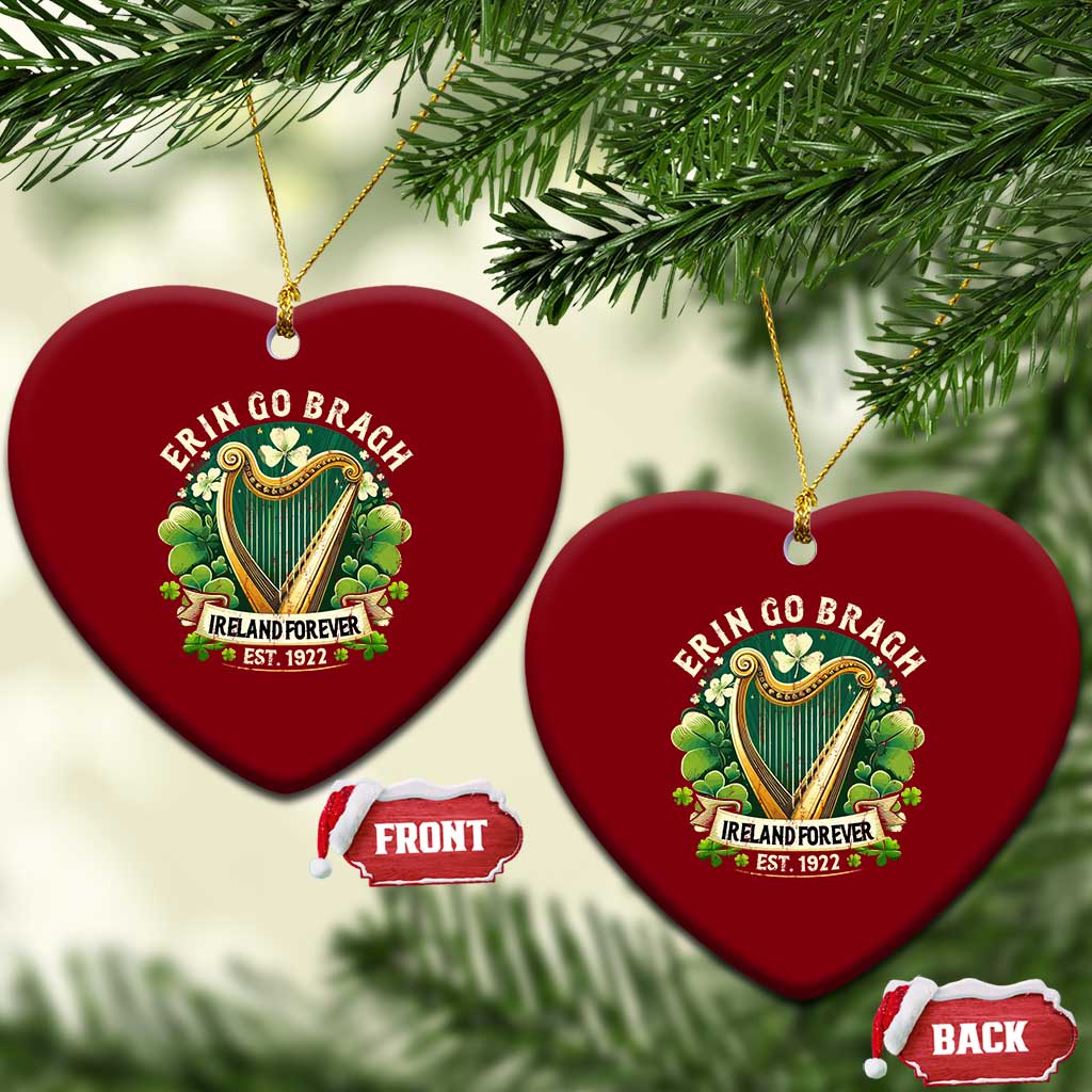 Irish Pride Ceramic Ornament Ireland Forever Erin Go Bragh Est 1922 Harp Shamrock TS11 Print Your Wear