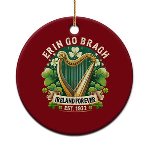 Irish Pride Ceramic Ornament Ireland Forever Erin Go Bragh Est 1922 Harp Shamrock TS11 1pc Red Print Your Wear