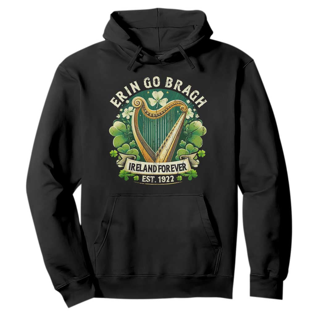 Irish Pride Hoodie Ireland Forever Erin Go Bragh Est 1922 Harp Shamrock TS11 Black Print Your Wear