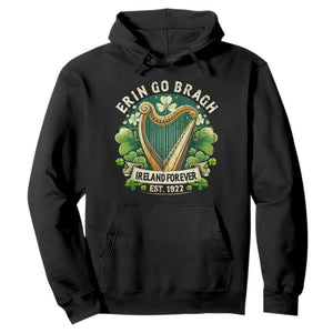 Irish Pride Hoodie Ireland Forever Erin Go Bragh Est 1922 Harp Shamrock TS11 Black Print Your Wear