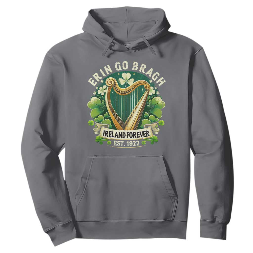 Irish Pride Hoodie Ireland Forever Erin Go Bragh Est 1922 Harp Shamrock TS11 Charcoal Print Your Wear