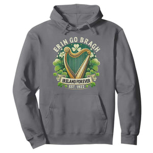 Irish Pride Hoodie Ireland Forever Erin Go Bragh Est 1922 Harp Shamrock TS11 Charcoal Print Your Wear