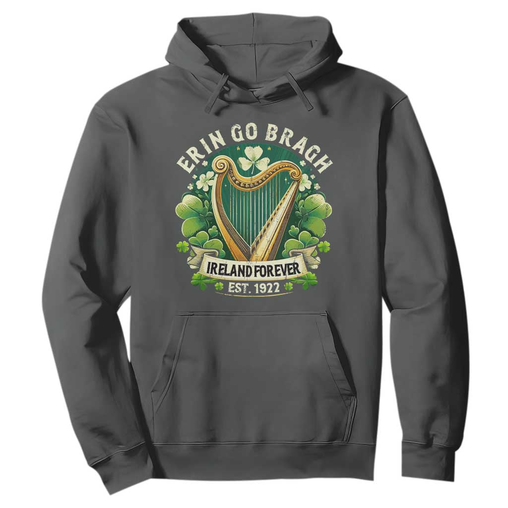 Irish Pride Hoodie Ireland Forever Erin Go Bragh Est 1922 Harp Shamrock TS11 Dark Heather Print Your Wear