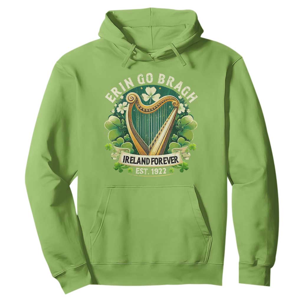 Irish Pride Hoodie Ireland Forever Erin Go Bragh Est 1922 Harp Shamrock TS11 Lime Print Your Wear