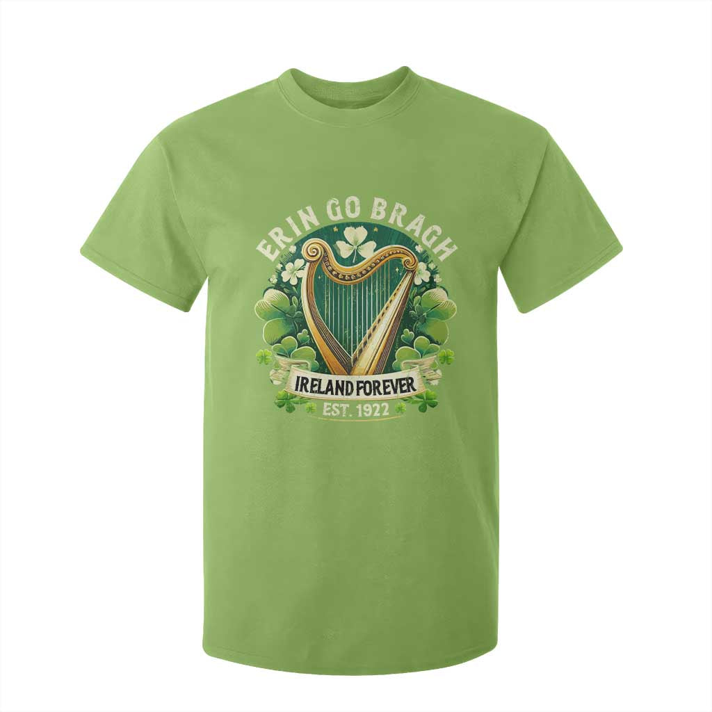 Irish Pride T Shirt For Kid Ireland Forever Erin Go Bragh Est 1922 Harp Shamrock TS11 Lime Print Your Wear