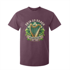 Irish Pride T Shirt For Kid Ireland Forever Erin Go Bragh Est 1922 Harp Shamrock TS11 Maroon Print Your Wear
