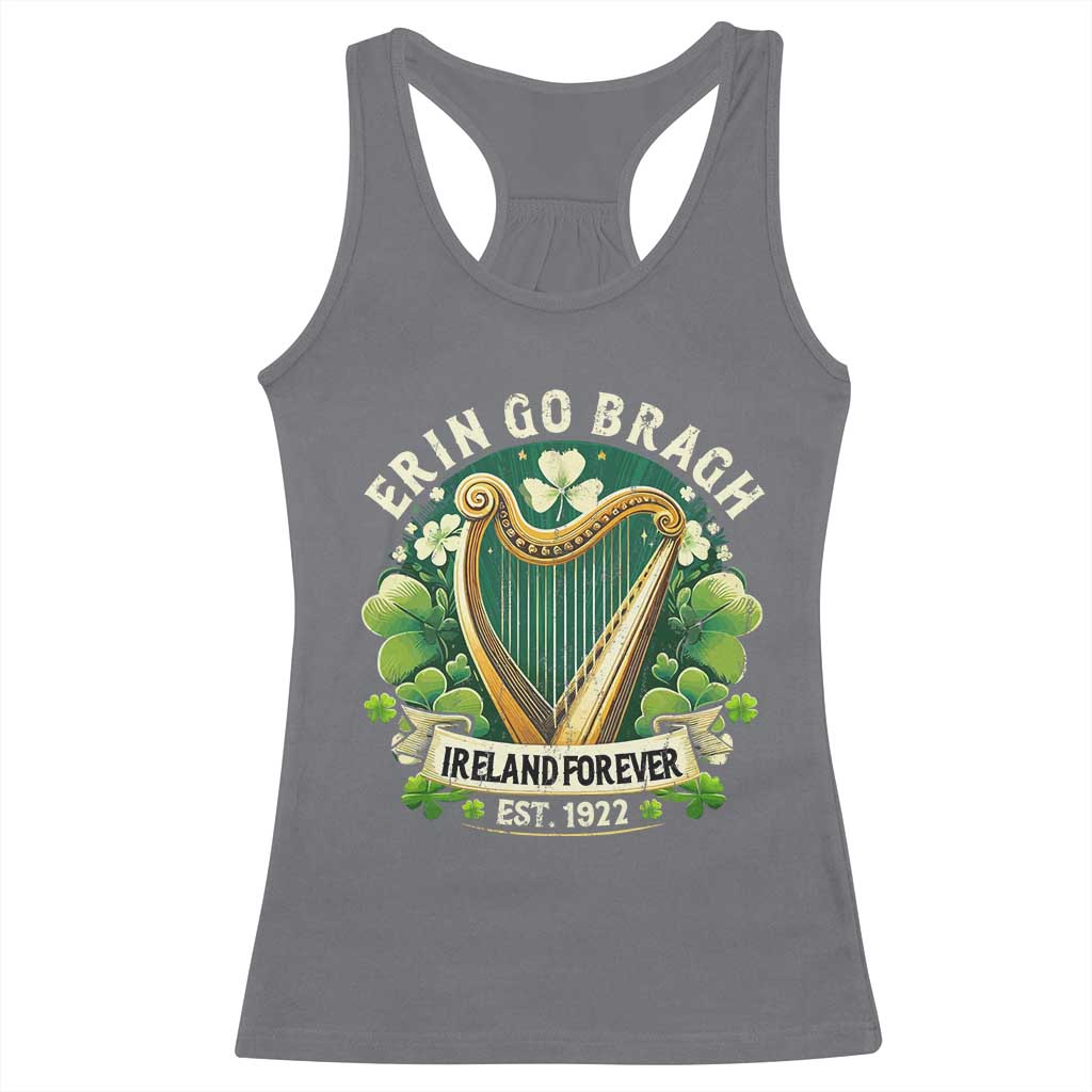 Irish Pride Racerback Tank Top Ireland Forever Erin Go Bragh Est 1922 Harp Shamrock TS11 Charcoal Print Your Wear