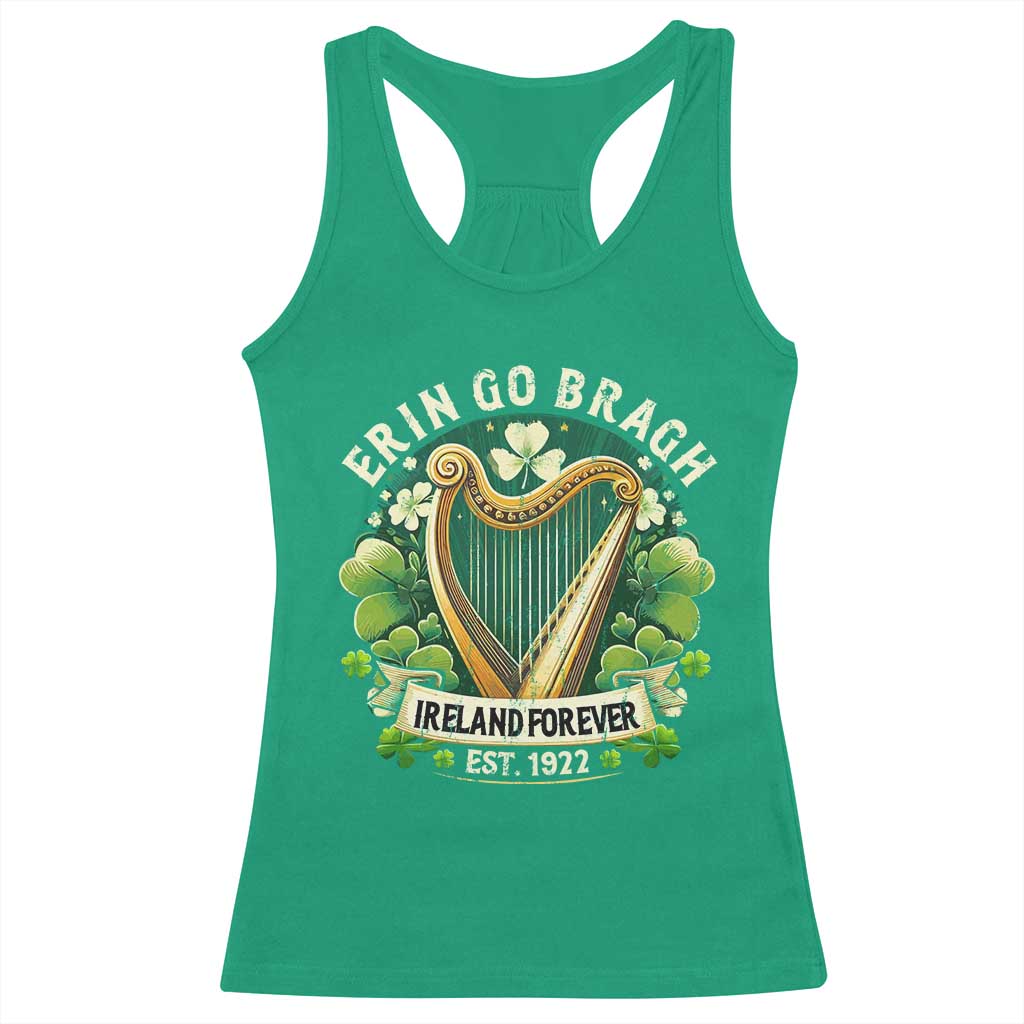 Irish Pride Racerback Tank Top Ireland Forever Erin Go Bragh Est 1922 Harp Shamrock TS11 Irish Green Print Your Wear