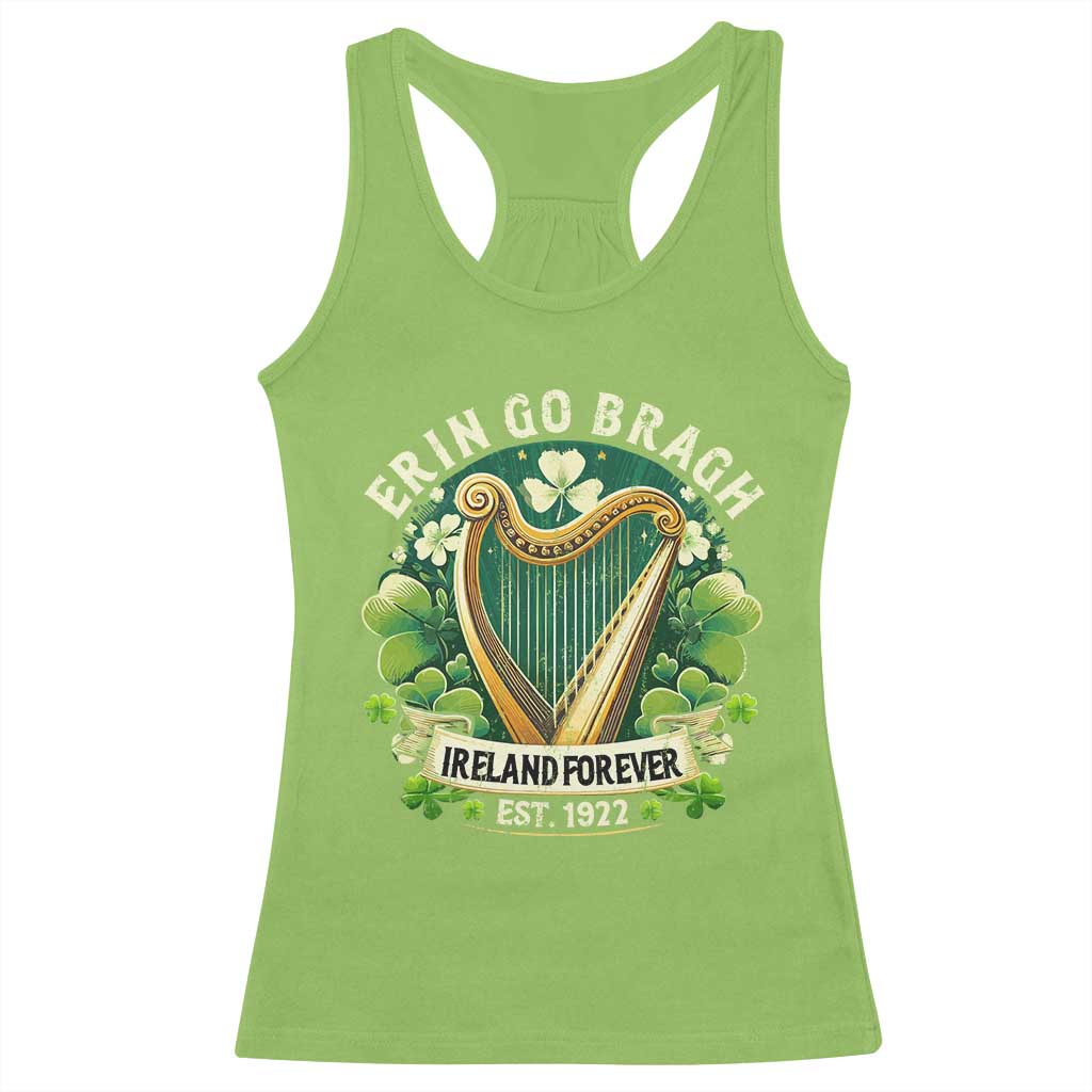 Irish Pride Racerback Tank Top Ireland Forever Erin Go Bragh Est 1922 Harp Shamrock TS11 Lime Print Your Wear