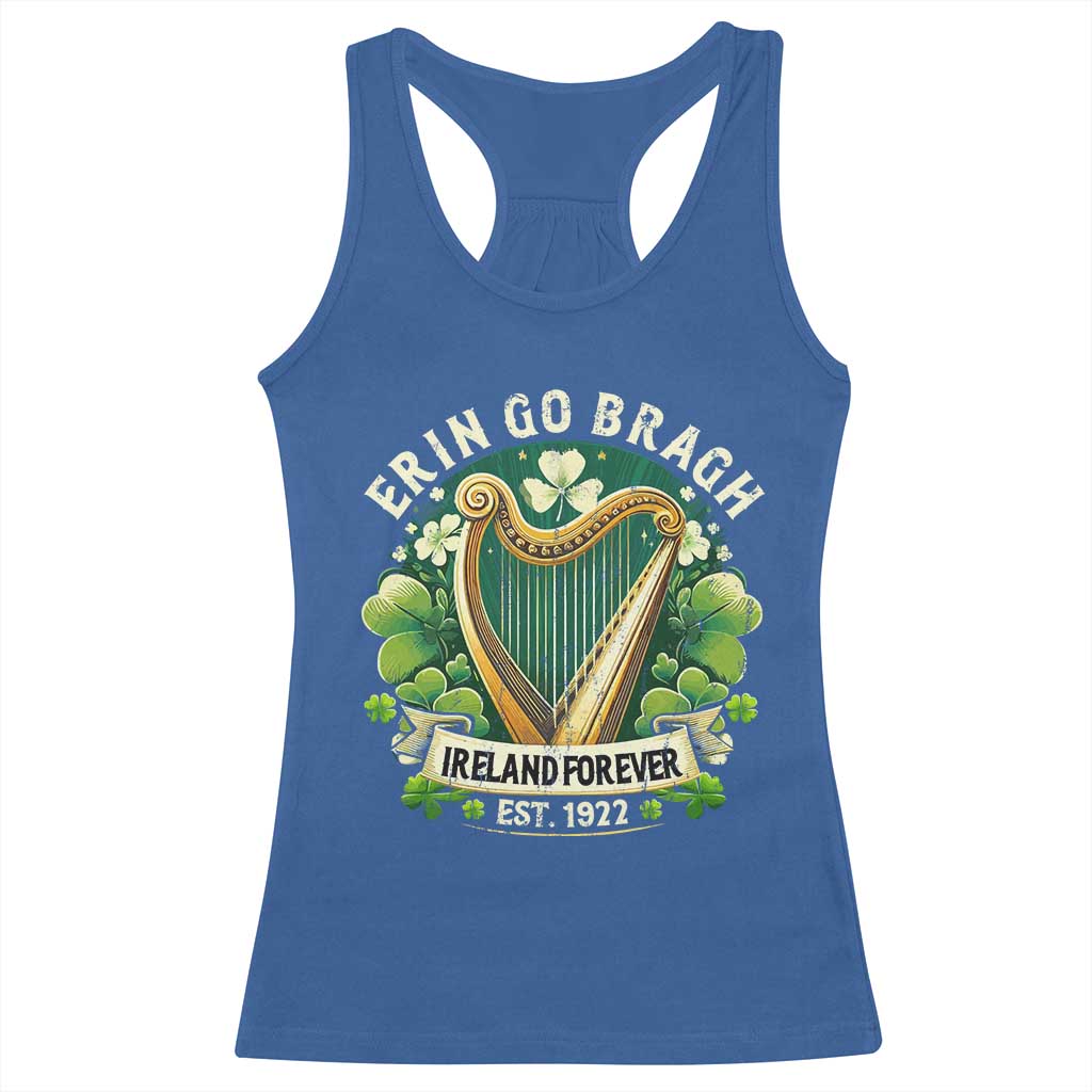 Irish Pride Racerback Tank Top Ireland Forever Erin Go Bragh Est 1922 Harp Shamrock TS11 Royal Blue Print Your Wear