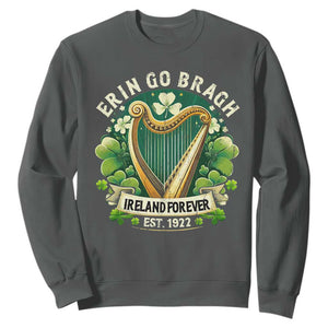 Irish Pride Sweatshirt Ireland Forever Erin Go Bragh Est 1922 Harp Shamrock TS11 Dark Heather Print Your Wear