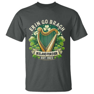Irish Pride T Shirt Ireland Forever Erin Go Bragh Est 1922 Harp Shamrock TS11 Dark Heather Print Your Wear