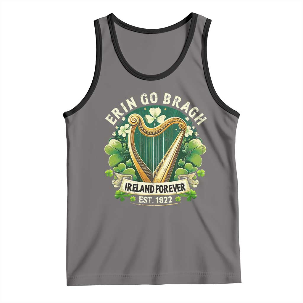 Irish Pride Tank Top Ireland Forever Erin Go Bragh Est 1922 Harp Shamrock TS11 Deep Heather Black Print Your Wear