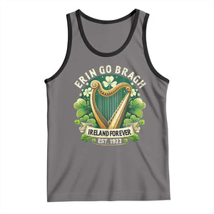 Irish Pride Tank Top Ireland Forever Erin Go Bragh Est 1922 Harp Shamrock TS11 Deep Heather Black Print Your Wear