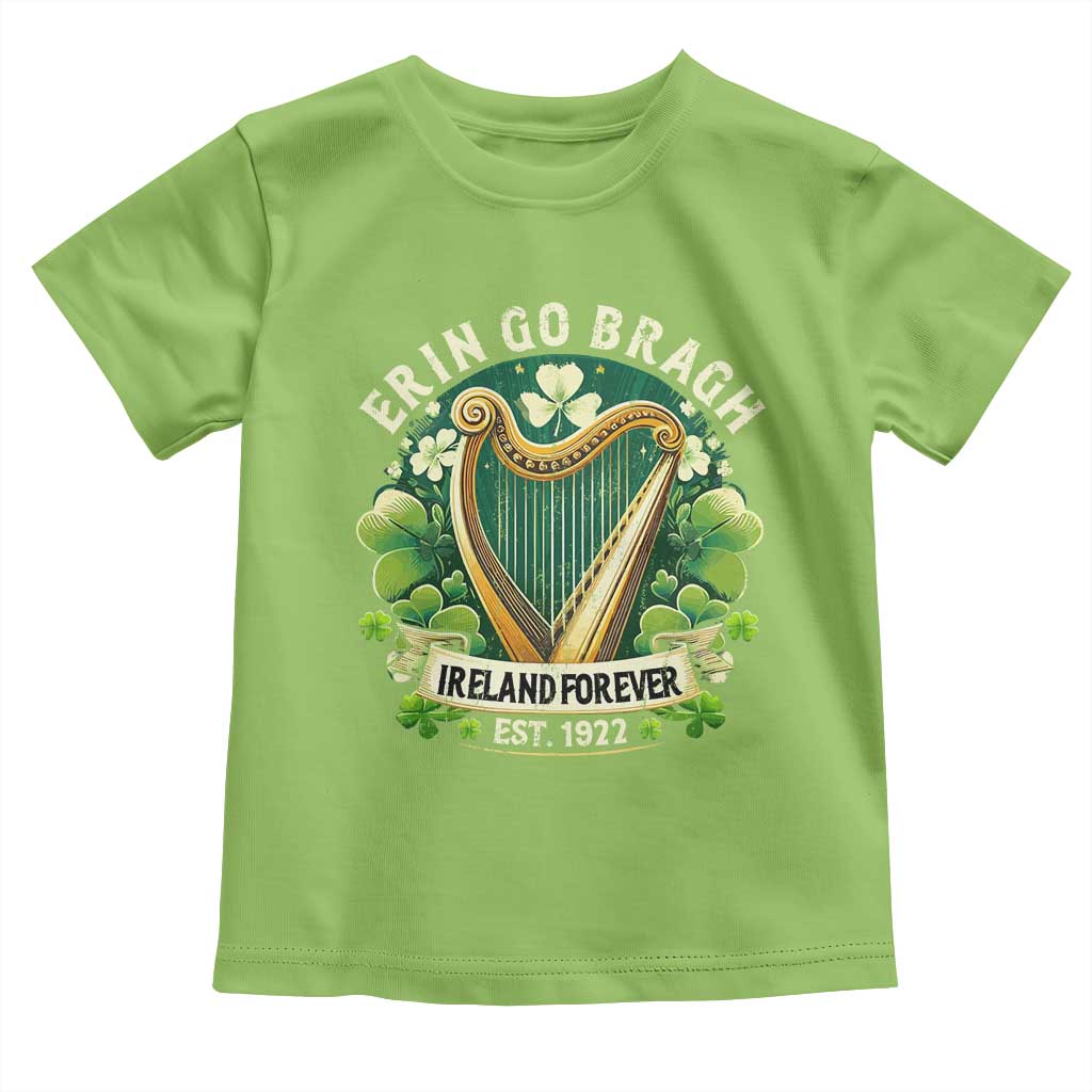Irish Pride Toddler T Shirt Ireland Forever Erin Go Bragh Est 1922 Harp Shamrock TS11 Lime Print Your Wear