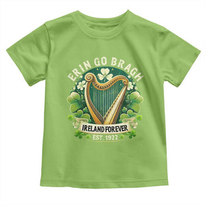 Irish Pride Toddler T Shirt Ireland Forever Erin Go Bragh Est 1922 Harp Shamrock TS11 Lime Print Your Wear