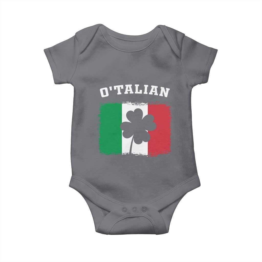 Funny Irish Italian St. Patrick's Day O'Talian Baby Onesie TS11 Charcoal Print Your Wear