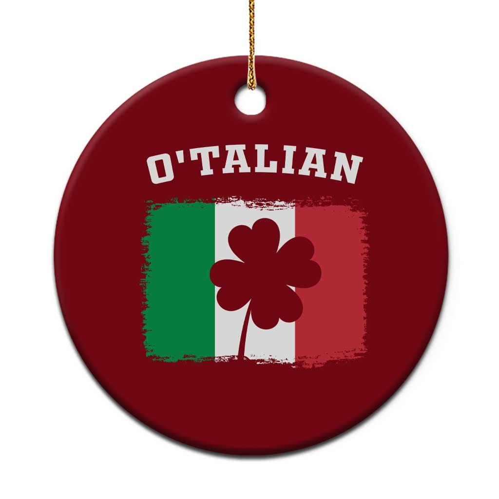 Funny Irish Italian St. Patrick's Day O'Talian Ceramic Ornament TS11 1pc Red Print Your Wear