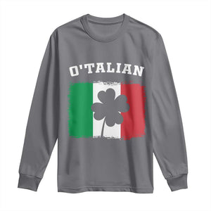 Funny Irish Italian St. Patrick's Day O'Talian Long Sleeve Shirt TS11 Charcoal Print Your Wear