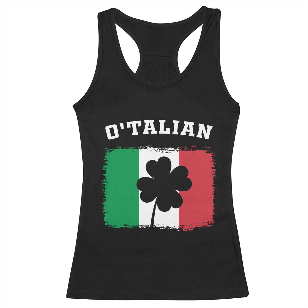 Funny Irish Italian St. Patrick's Day O'Talian Racerback Tank Top TS11 Black Print Your Wear