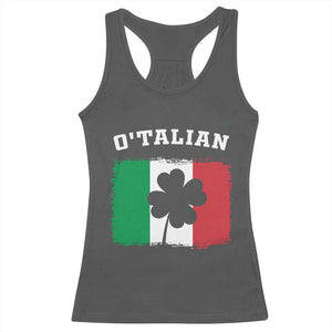 Funny Irish Italian St. Patrick's Day O'Talian Racerback Tank Top TS11 Dark Heather Print Your Wear