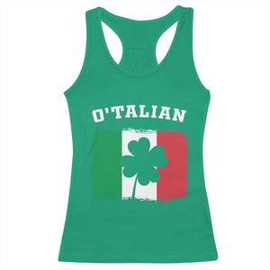 Funny Irish Italian St. Patrick's Day O'Talian Racerback Tank Top TS11 Irish Green Print Your Wear