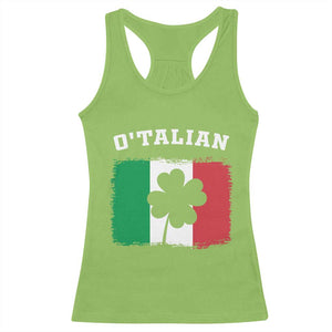 Funny Irish Italian St. Patrick's Day O'Talian Racerback Tank Top TS11 Lime Print Your Wear