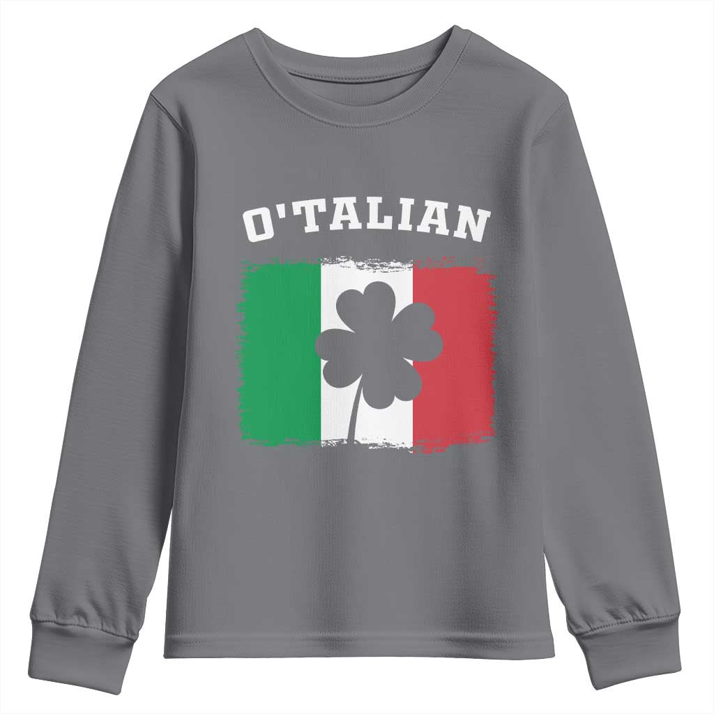Funny Irish Italian St. Patrick's Day O'Talian Youth Sweatshirt TS11 Charcoal Print Your Wear