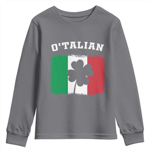 Funny Irish Italian St. Patrick's Day O'Talian Youth Sweatshirt TS11 Charcoal Print Your Wear