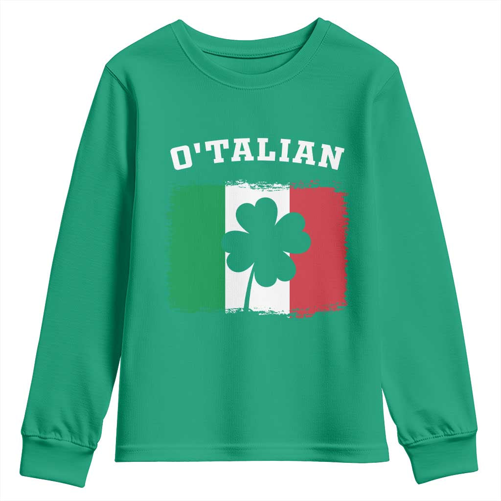Funny Irish Italian St. Patrick's Day O'Talian Youth Sweatshirt TS11 Irish Green Print Your Wear