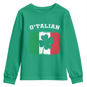 Funny Irish Italian St. Patrick's Day O'Talian Youth Sweatshirt TS11 Irish Green Print Your Wear