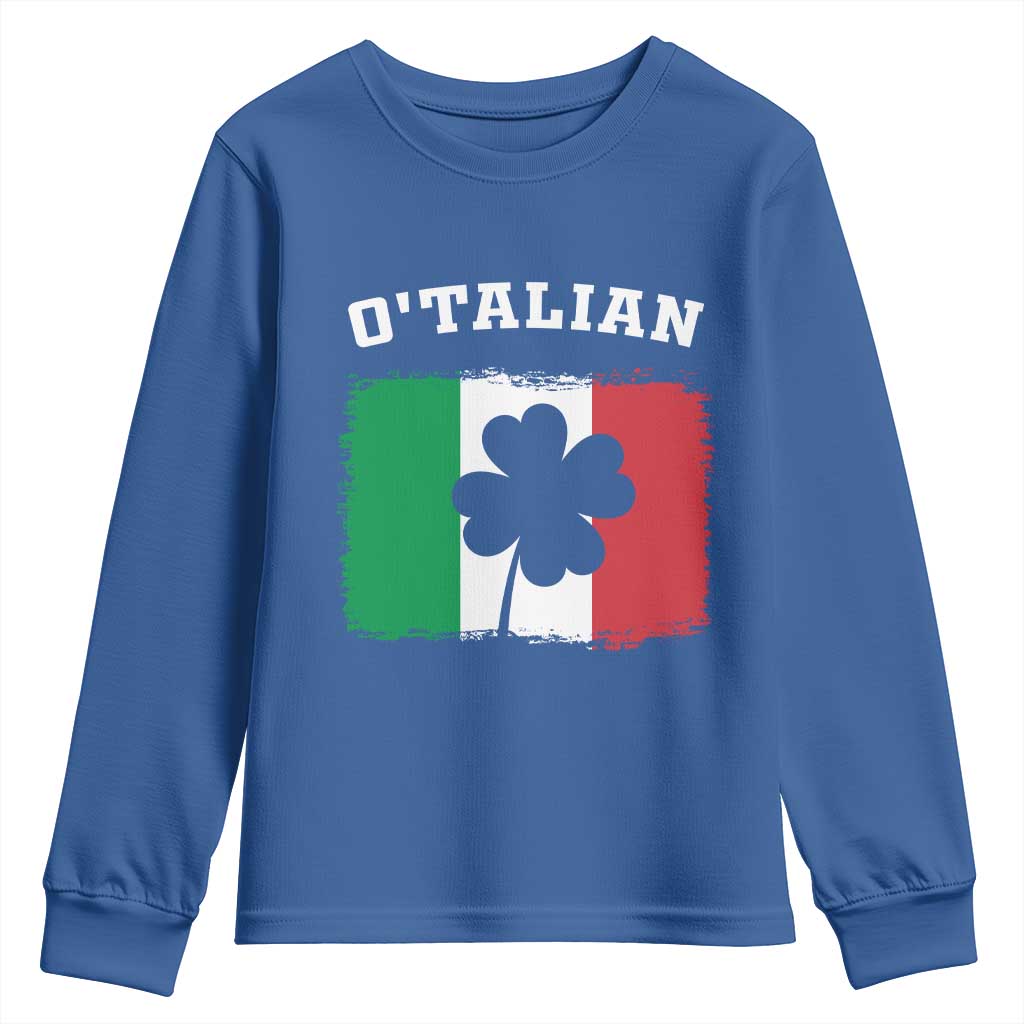 Funny Irish Italian St. Patrick's Day O'Talian Youth Sweatshirt TS11 Royal Blue Print Your Wear
