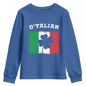 Funny Irish Italian St. Patrick's Day O'Talian Youth Sweatshirt TS11 Royal Blue Print Your Wear