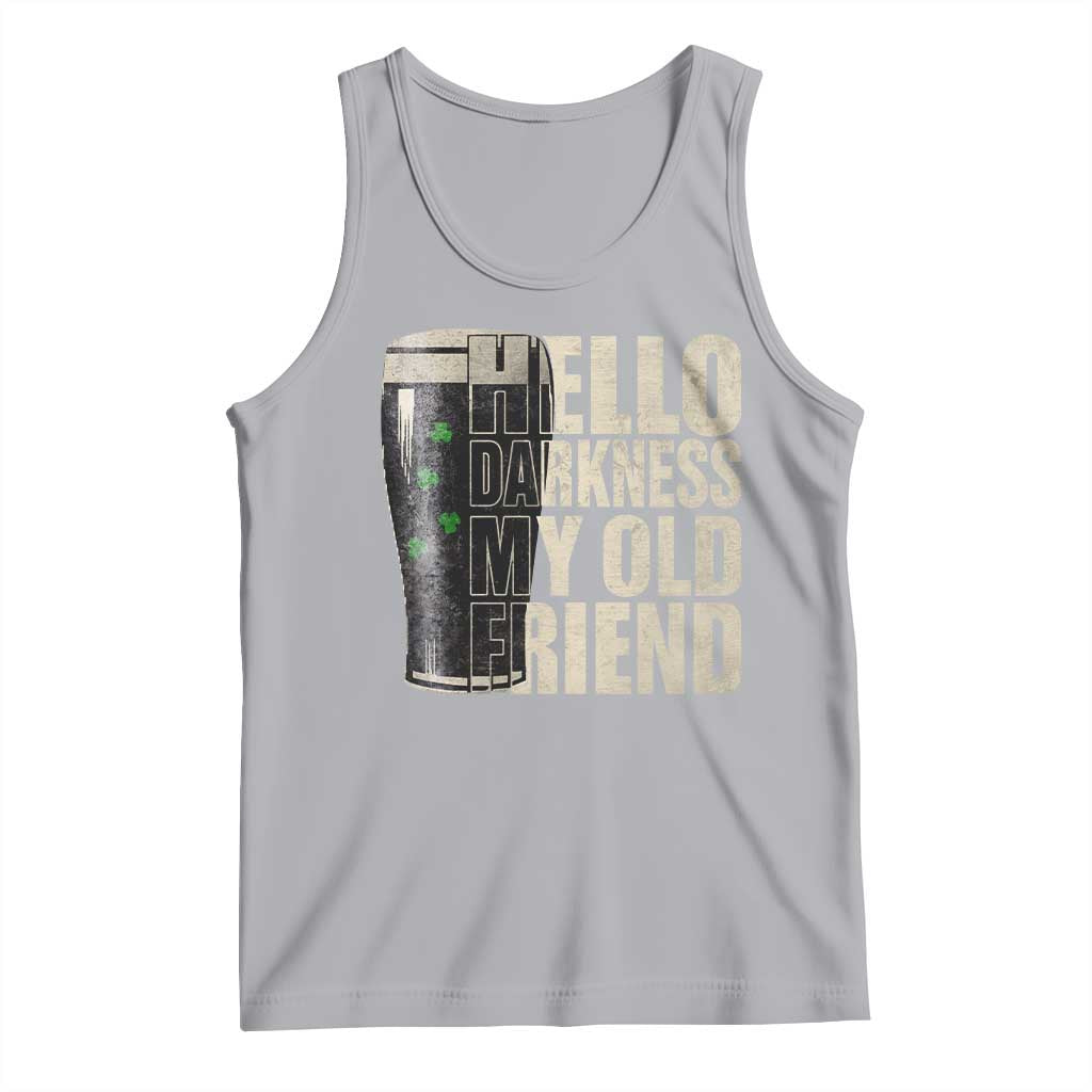 Funny St Patrick's Day Black Irish Beer Tank Top Hello Darkness My Old Friend Shamrock TS11 Athletic Heather Print Your Wear