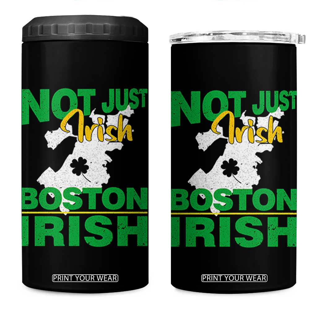 Funny Boston Irish 4 in 1 Can Cooler Tumbler Not Just Irish Boston Irish Shamrock TS11 One Size: 16 oz Black Print Your Wear