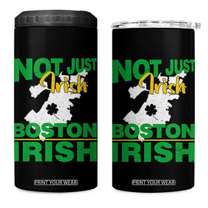 Funny Boston Irish 4 in 1 Can Cooler Tumbler Not Just Irish Boston Irish Shamrock TS11 One Size: 16 oz Black Print Your Wear