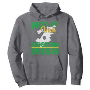 Funny Boston Irish Hoodie Not Just Irish Boston Irish Shamrock TS11 Charcoal Print Your Wear