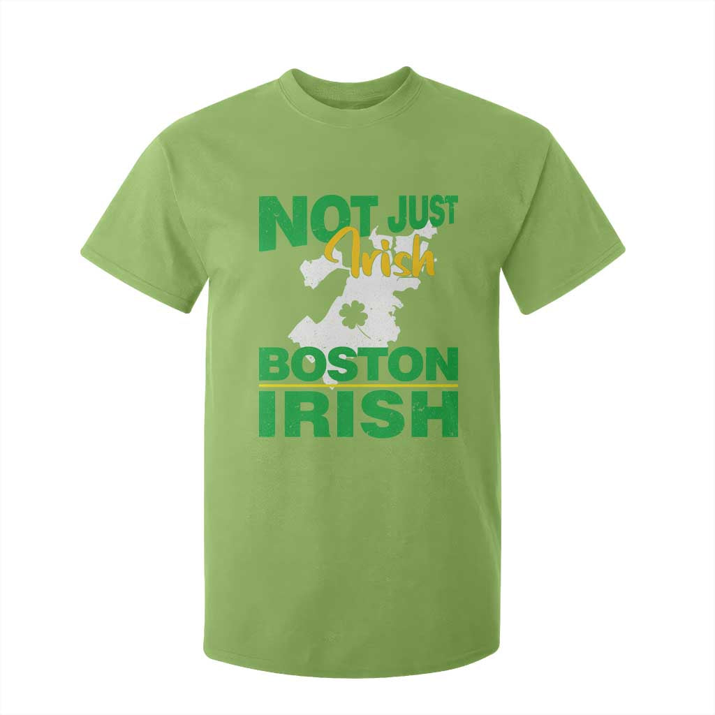 Funny Boston Irish T Shirt For Kid Not Just Irish Boston Irish Shamrock TS11 Lime Print Your Wear