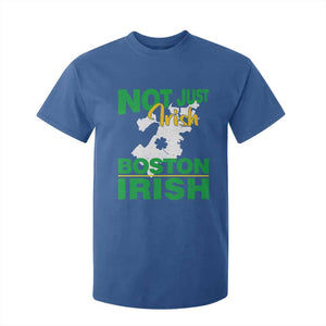 Funny Boston Irish T Shirt For Kid Not Just Irish Boston Irish Shamrock TS11 Royal Blue Print Your Wear
