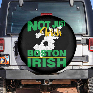 Funny Boston Irish Spare Tire Cover Not Just Irish Boston Irish Shamrock TS11 No hole Black Print Your Wear
