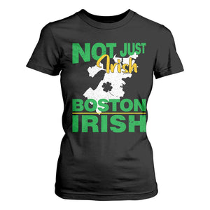 Funny Boston Irish T Shirt For Women Not Just Irish Boston Irish Shamrock TS11 Black Print Your Wear
