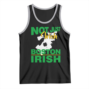 Funny Boston Irish Tank Top Not Just Irish Boston Irish Shamrock TS11 Black Athletic Heather Print Your Wear