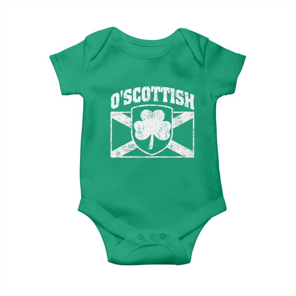 Irish-Scots Irish Scottish Baby Onesie O'Scottish Vintage Shamrock TS11 Irish Green Print Your Wear