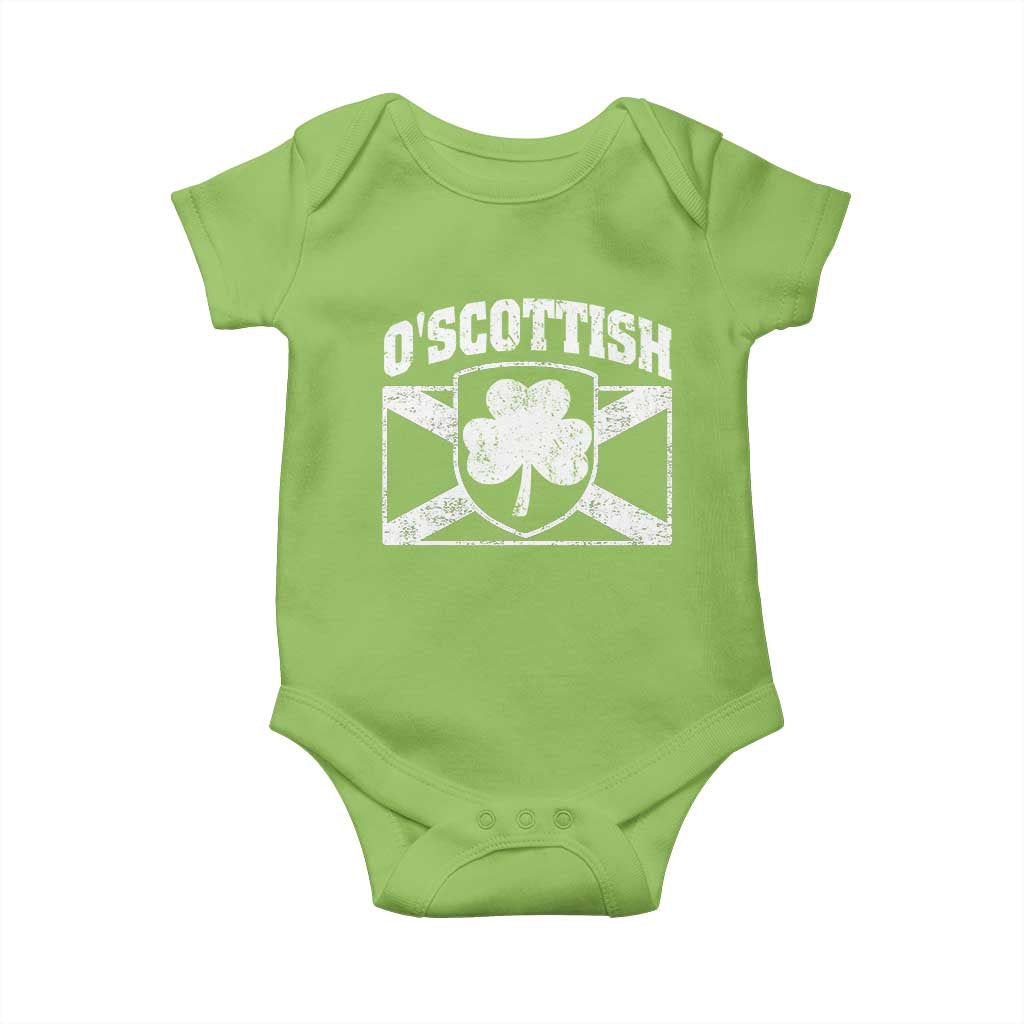 Irish-Scots Irish Scottish Baby Onesie O'Scottish Vintage Shamrock TS11 Lime Print Your Wear