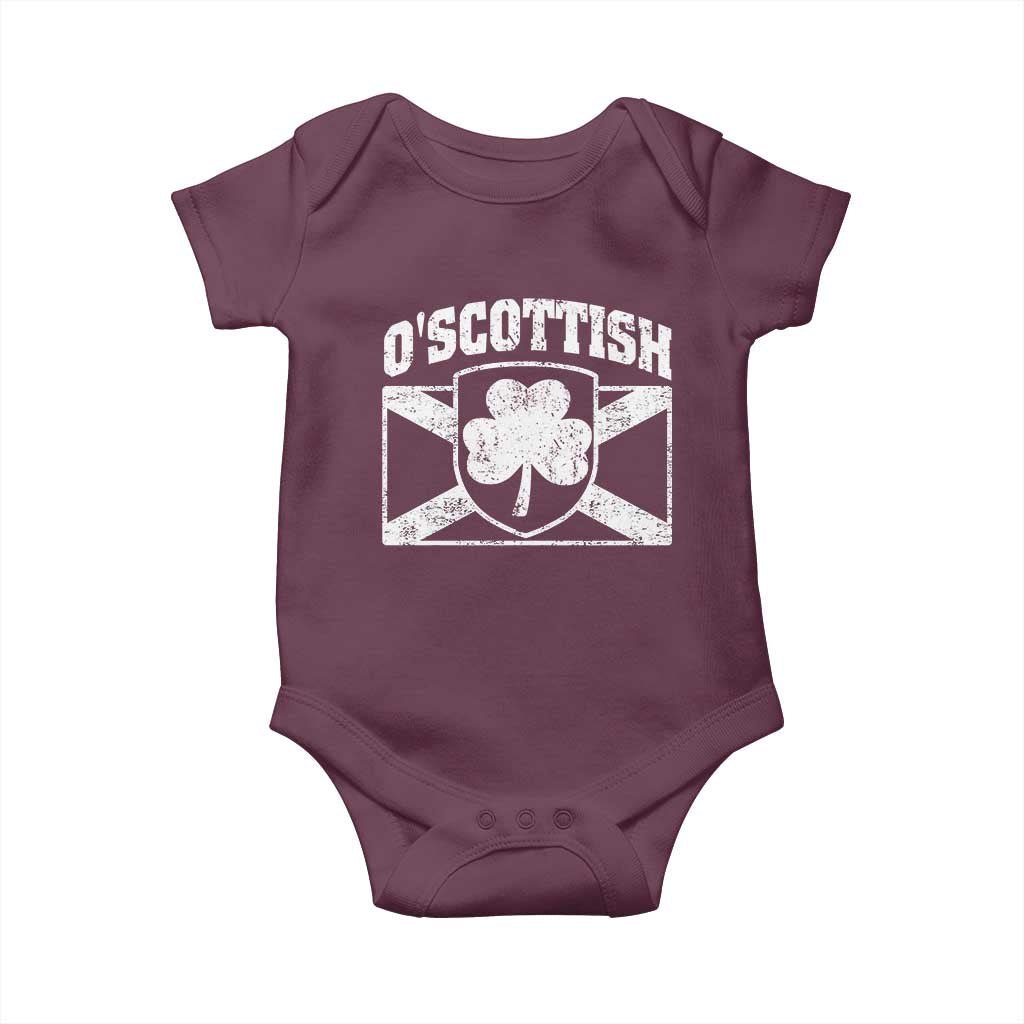 Irish-Scots Irish Scottish Baby Onesie O'Scottish Vintage Shamrock TS11 Maroon Print Your Wear