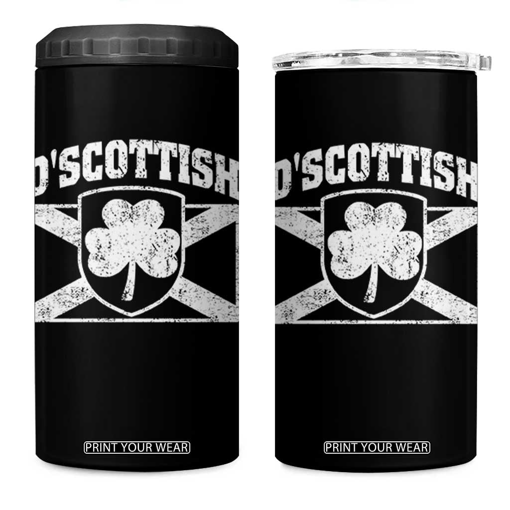 Irish-Scots Irish Scottish 4 in 1 Can Cooler Tumbler O'Scottish Vintage Shamrock TS11 One Size: 16 oz Black Print Your Wear